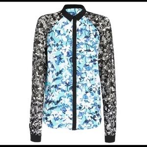 Peter Pilotto Target blue lace button up blouse